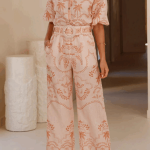 Linen Blend Lapel Puff