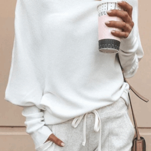 Feelin It Shift Ribbed Off Shoulder Top