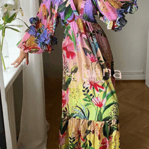 Jessy Tropical Print Tiered